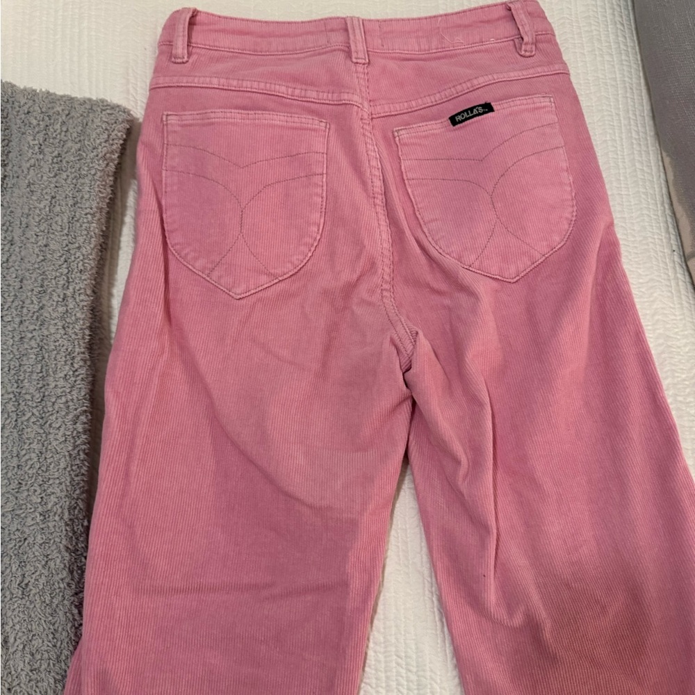 ROLLA’S pink corduroy original high rise straight jean - Picture 8 of 10
